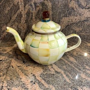 Mackenzie Childs Parchment Check Teapot